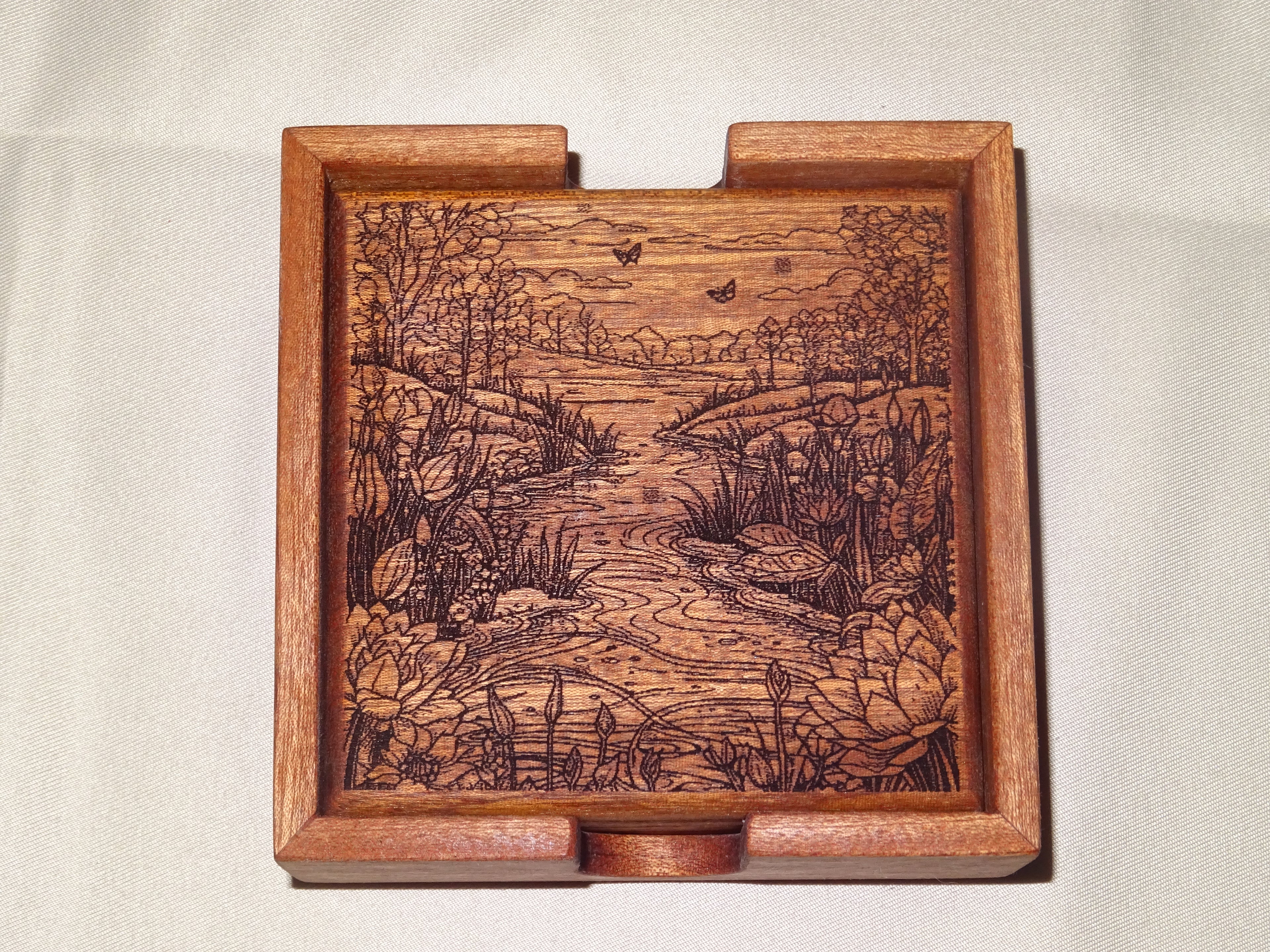 Landscape onderzetters met houder.